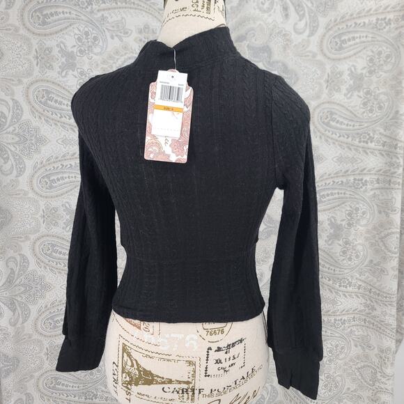 Band of the Free Raquel cable knit crop sweater size small Dark academia Office - Picture 3 of 9